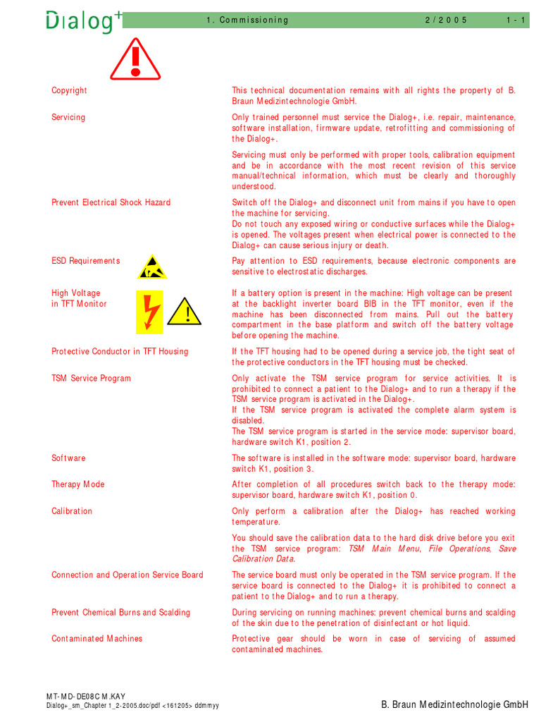 Dialog+ Technical Service Manual | PDF | Electrostatic Discharge | Fuse ...