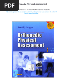 Orthopedic Physical Assessment. 4th Edition.