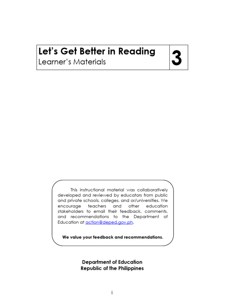 Grade 3 Reading Improvement Guide | PDF
