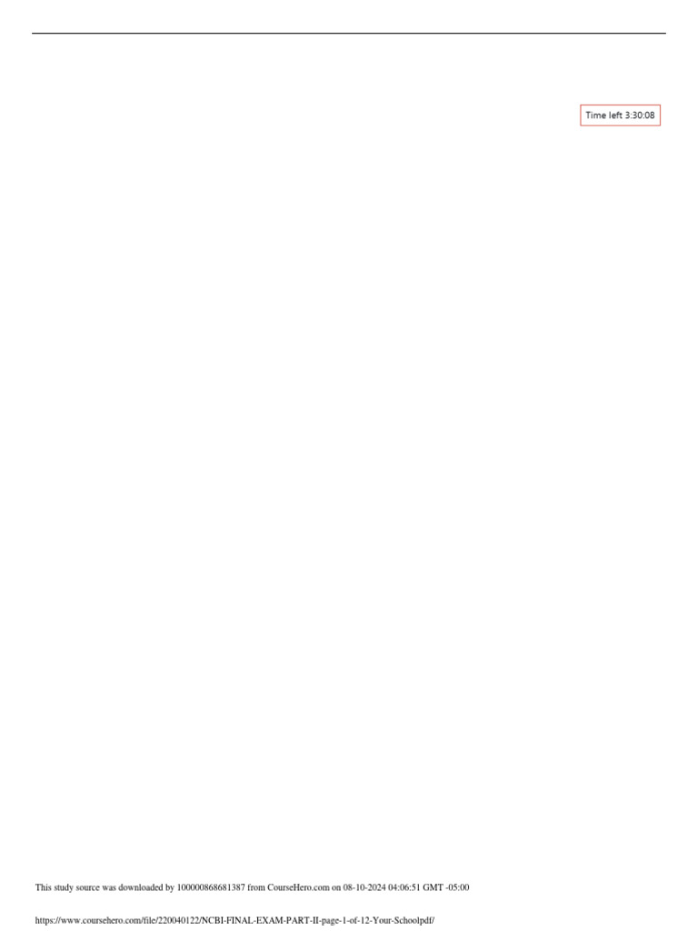 NCBI FINAL EXAM PART II Page 1 of 12 Your School PDF | PDF ...