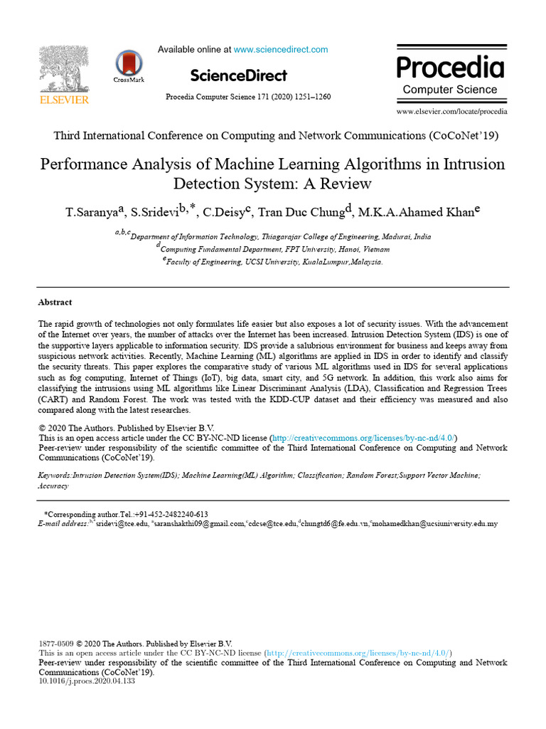 Machine Learning in Intrusion Detection | PDF | Machine Learning ...