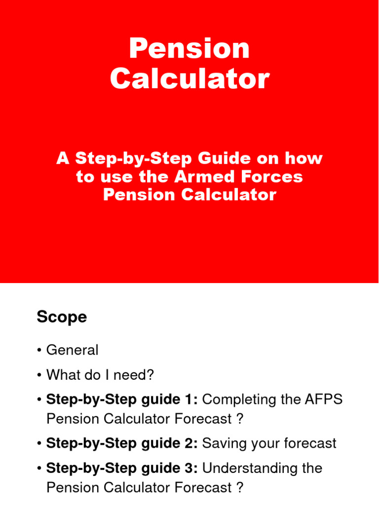 Armed Forces Pension Calculator Guide | PDF | Pension | Tax Exemption