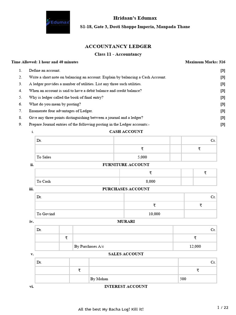 Accountancy Ledger | PDF | Debits And Credits | Cheque