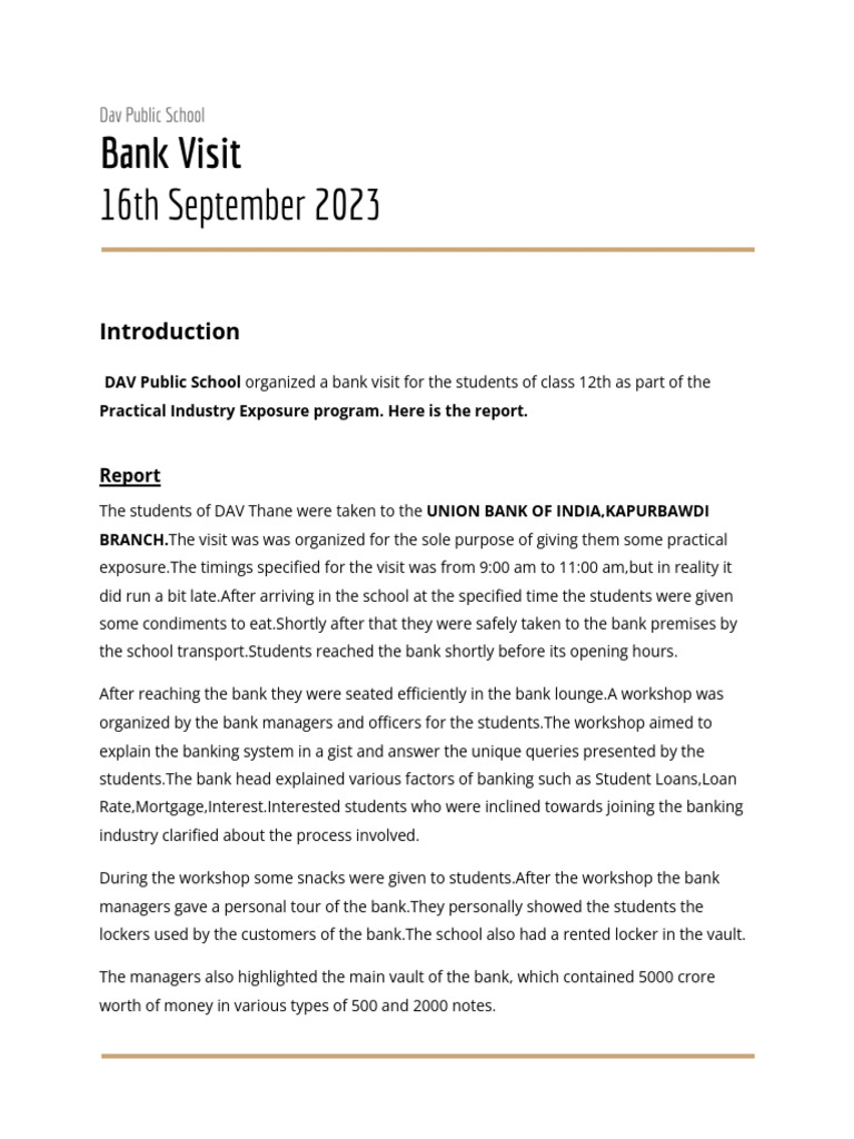 Report | PDF | Finance & Money Management