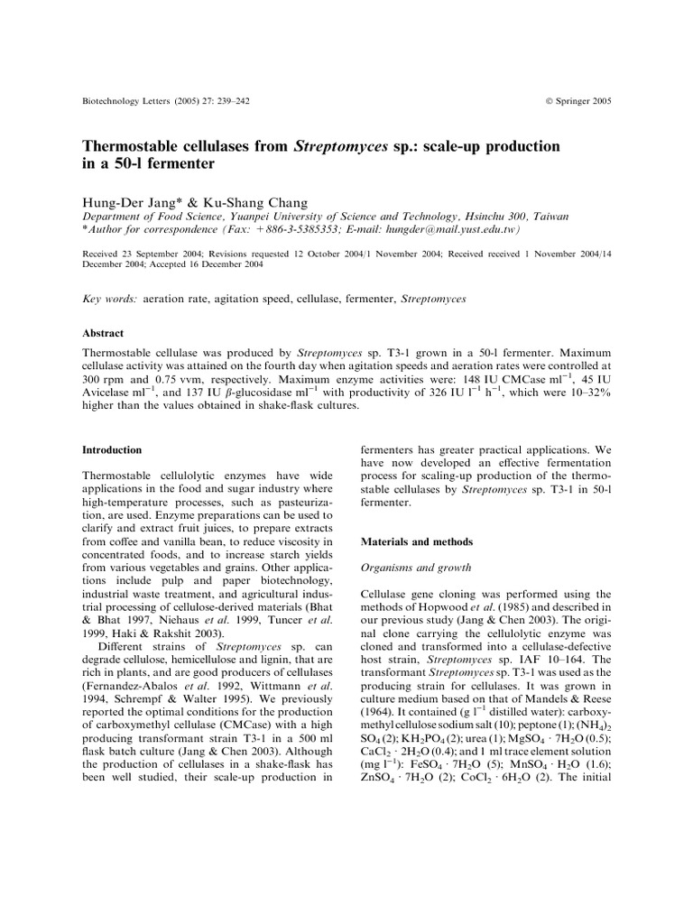 Biotechnology Letters 2005 | PDF | Enzyme Assay | Chemistry