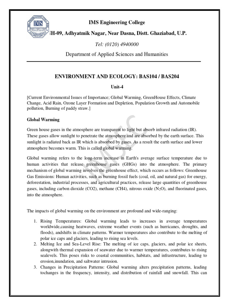 Current Environmental Issues Overview | PDF | Ozone Depletion | Climate ...