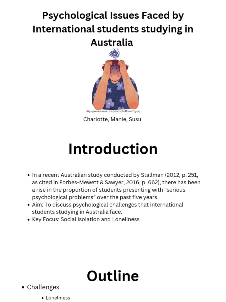 Psychological Issues Faced by International Students in Australia | PDF ...