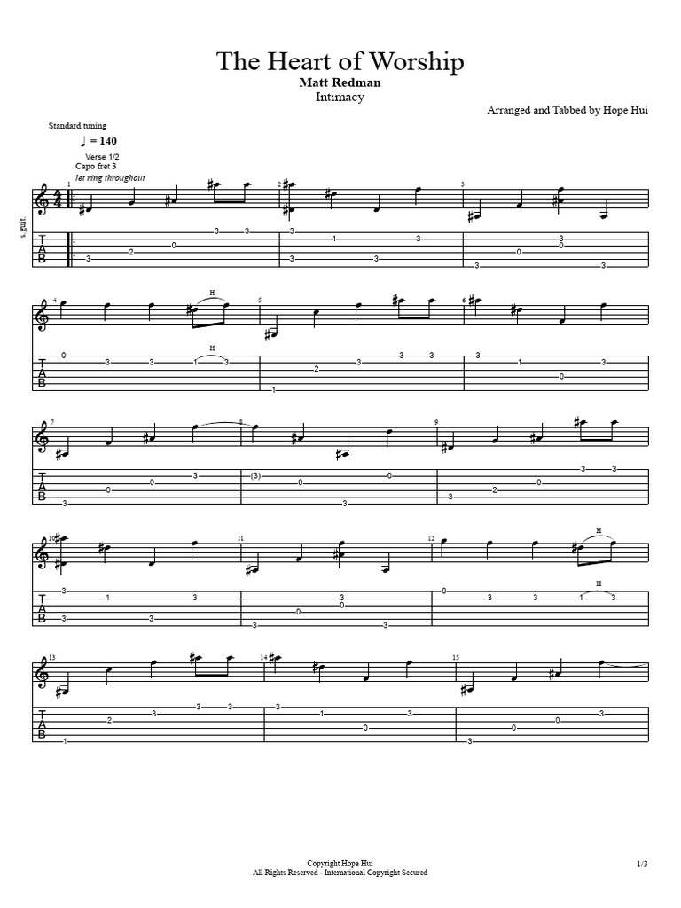 The Heart of Worship - Matt Redman | PDF | Guitars | String Instruments