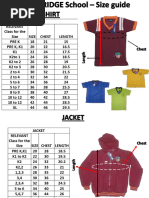 Uniform Size Chart | PDF