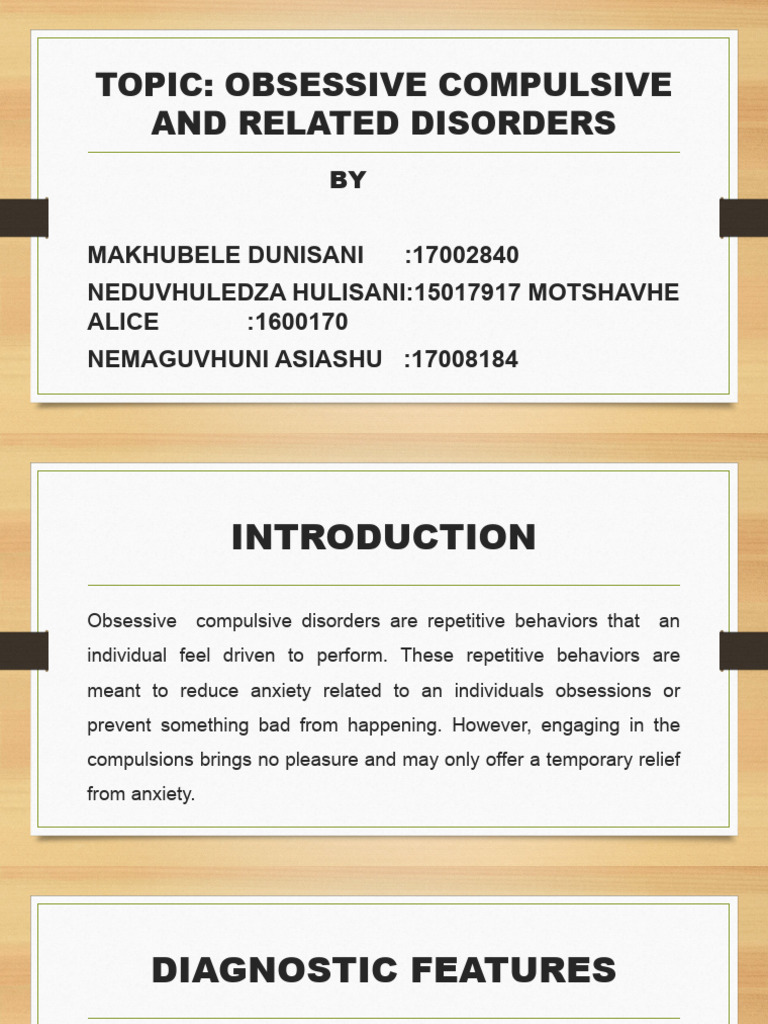 Obsessive Compulsive Disoder Presentation Pdf Obsessive Compulsive