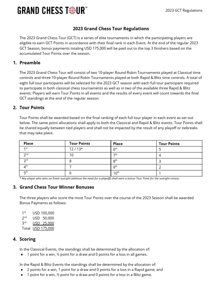 2023 GCT Regulations | PDF | Traditional Games | Chess