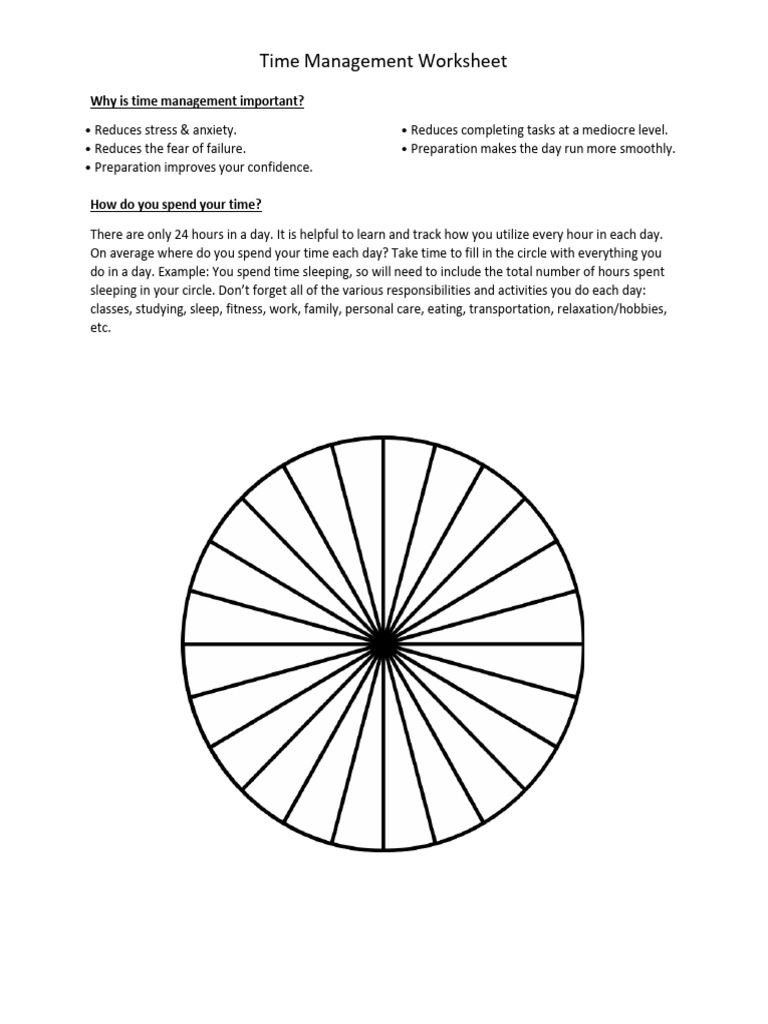 TIME MANAGEMENT PDF WORKSHEET visual data 8