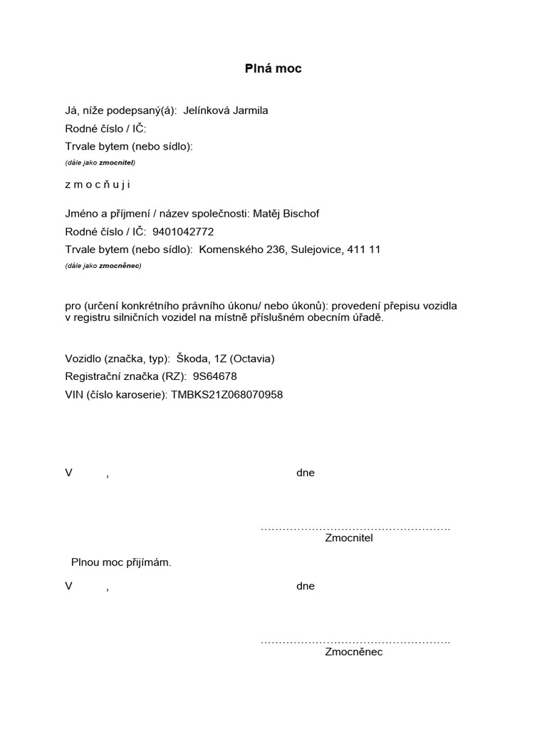 Plna moc prevod vozidla 2021 5 pdf
