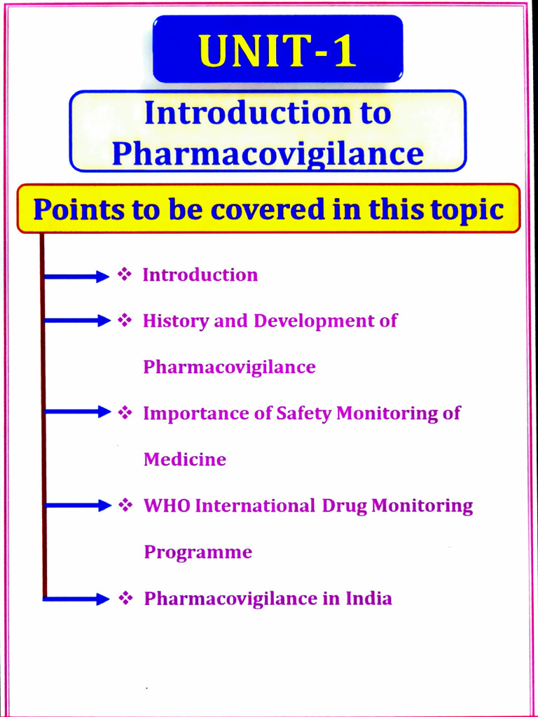 Pharmacovigilance Unit 1 | PDF