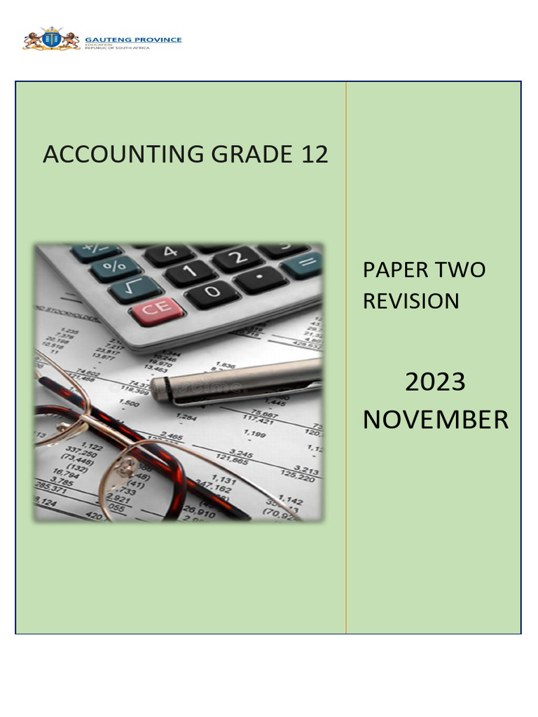 Grade 12 Accounting Paper 2 Revision | PDF | Depreciation | Book Value