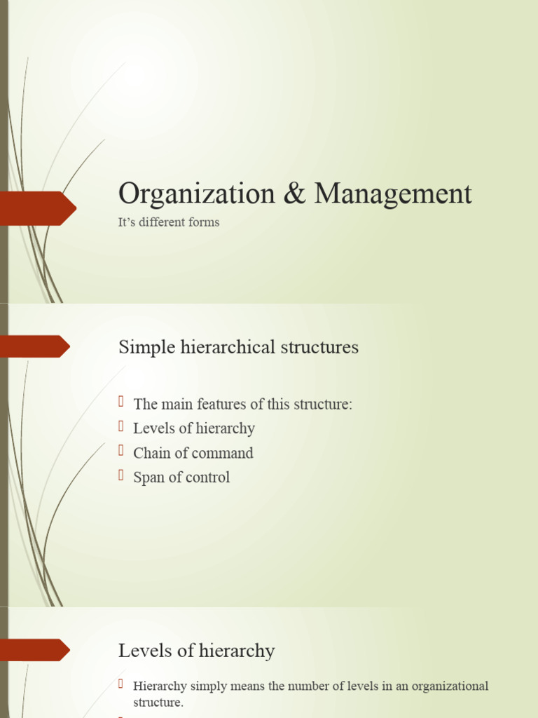Organisation & Management (CH - 7) | PDF | Hierarchy | Organizational ...