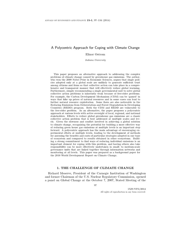 A Polycentric Approach For Cop Pdf Climate Change Climate Change
