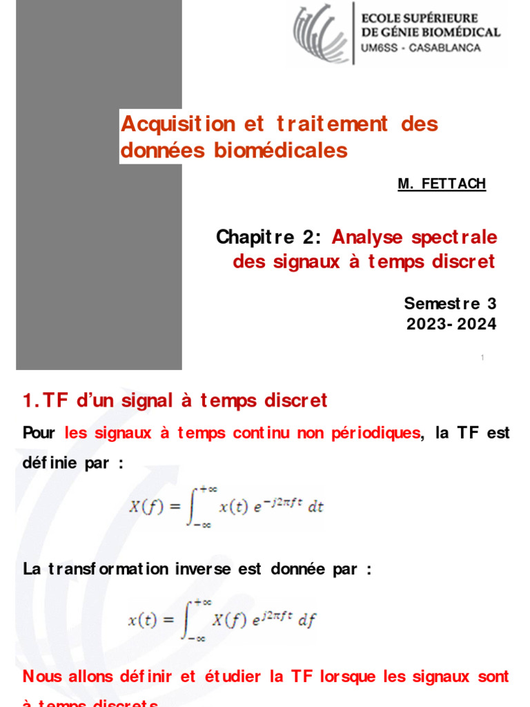 Transformée de Fourier des signaux discrets | PDF | Transformation de ...