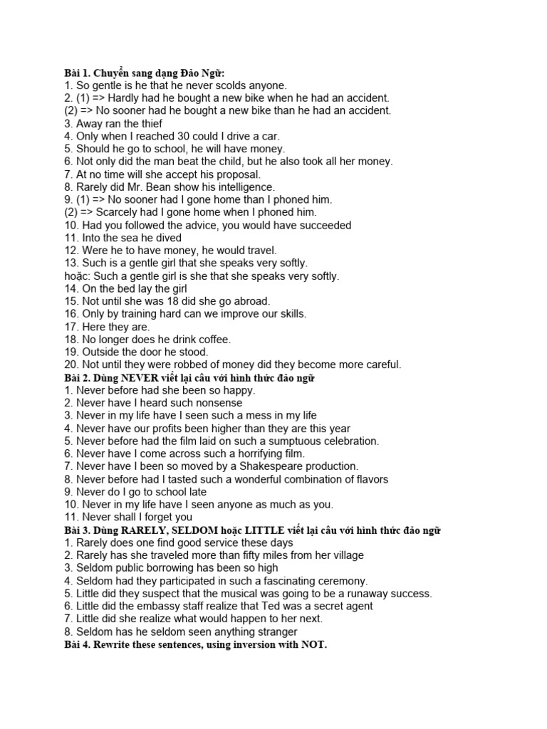 Inversion - DAP AN | PDF | Language Arts & Discipline | Foreign ...