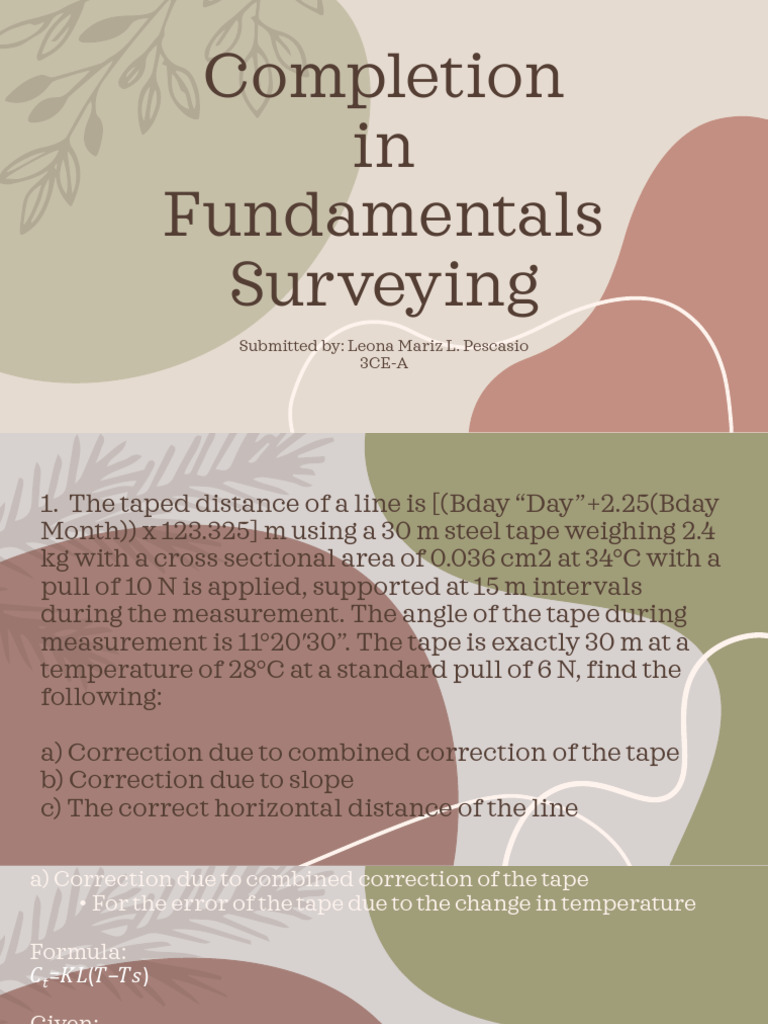 Surveying Corrections and Calculations | PDF | Navigation | Trigonometry