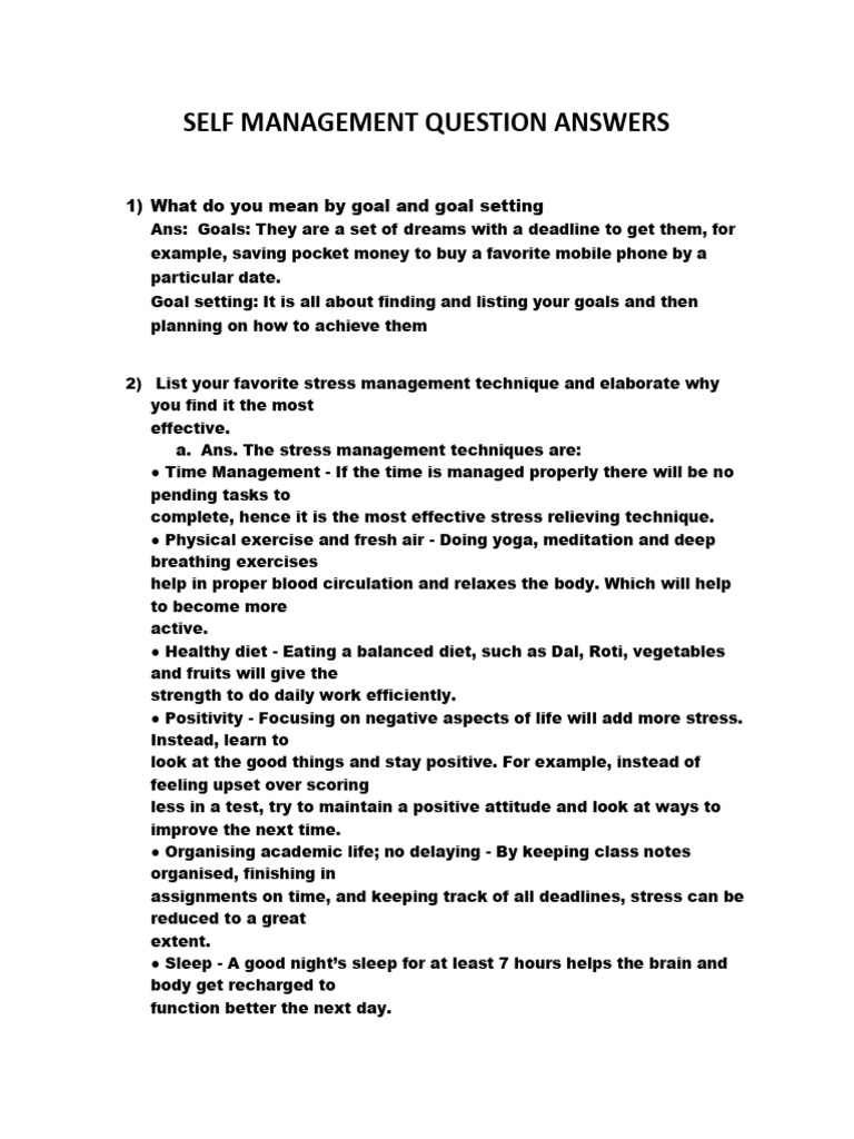 Self-Management Techniques and Skills | PDF | Motivation | Motivational