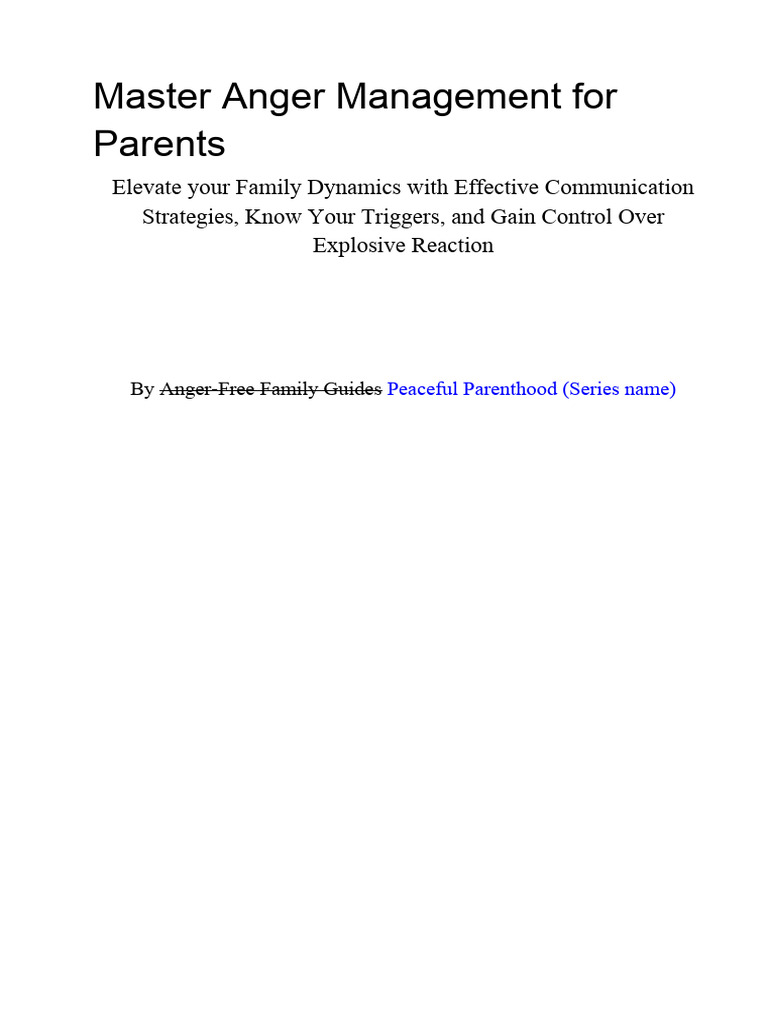 PS #12081 Master Anger Management For Parents | PDF | Mindfulness ...