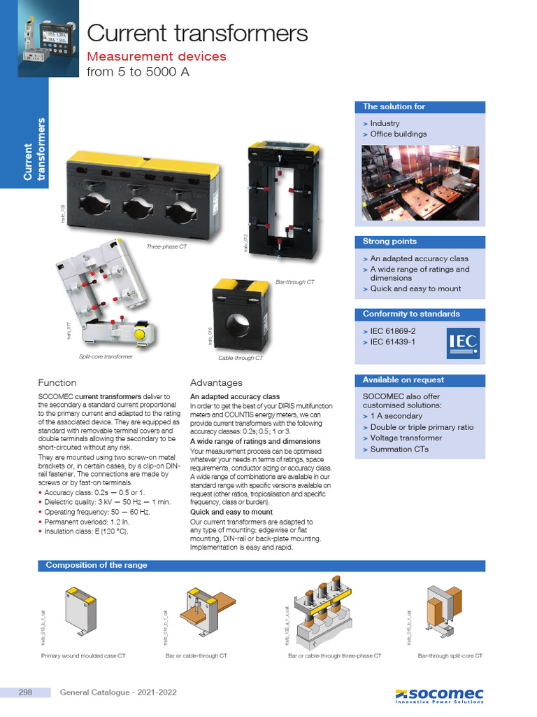 SOCOMEC Current Transformers Overview | PDF | Electrical Engineering ...