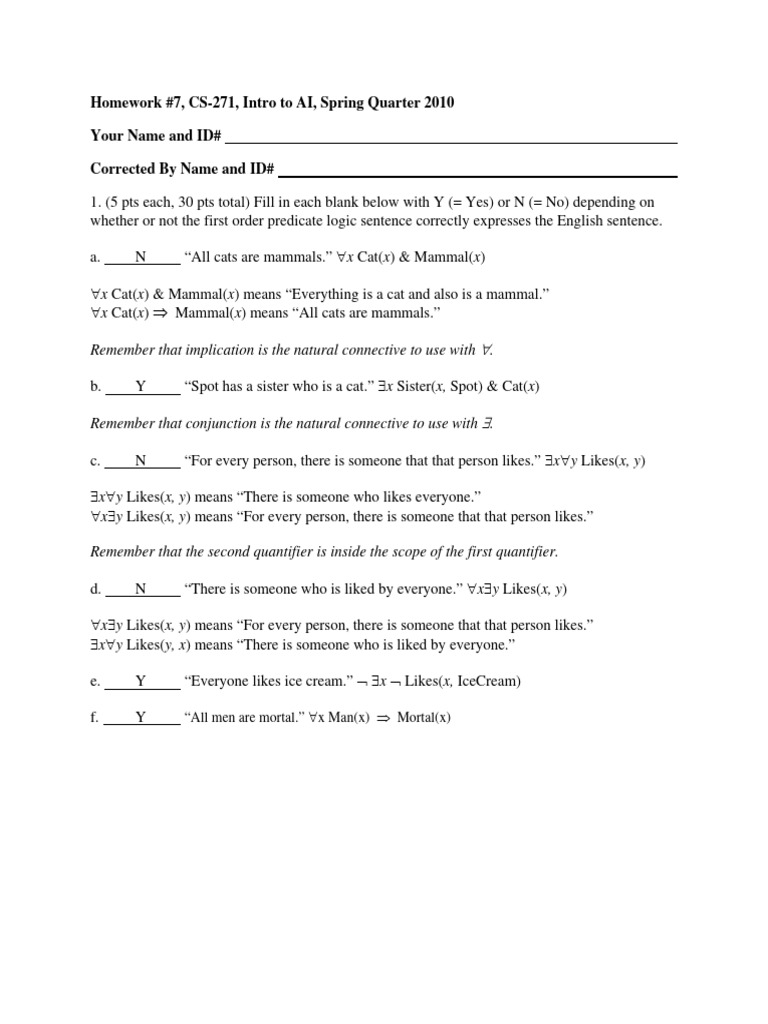 Homework 5 Solutions | PDF | Logic | Syntax (Logic)
