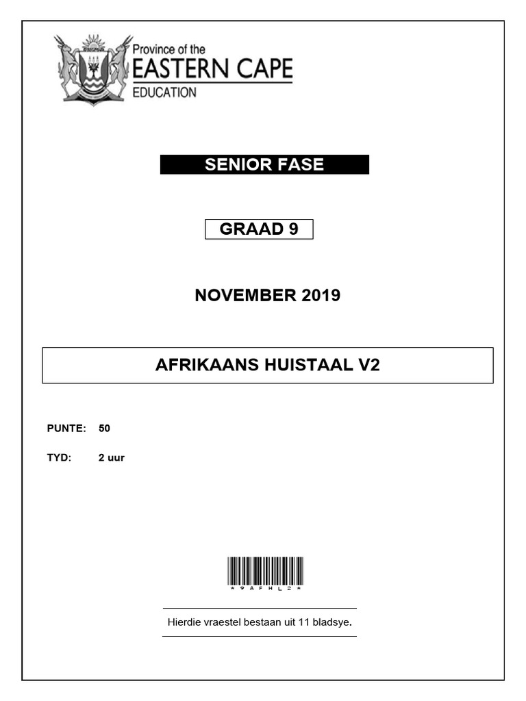 AFR HL P2 GR9 QP NOV2019 - Final D | PDF