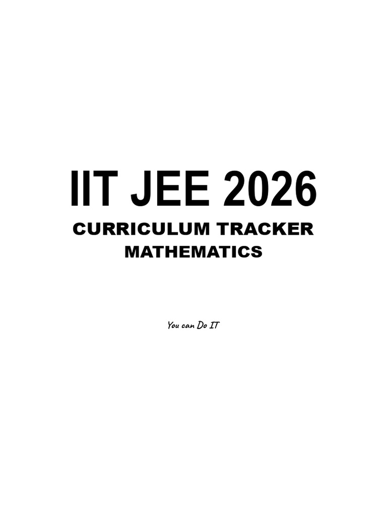 IIT JEE 2026 Mathematics Curriculum Tracker | PDF | Determinant | Trigonometry