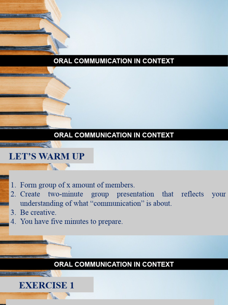 Understanding Oral Communication Basics | PDF | Communication ...