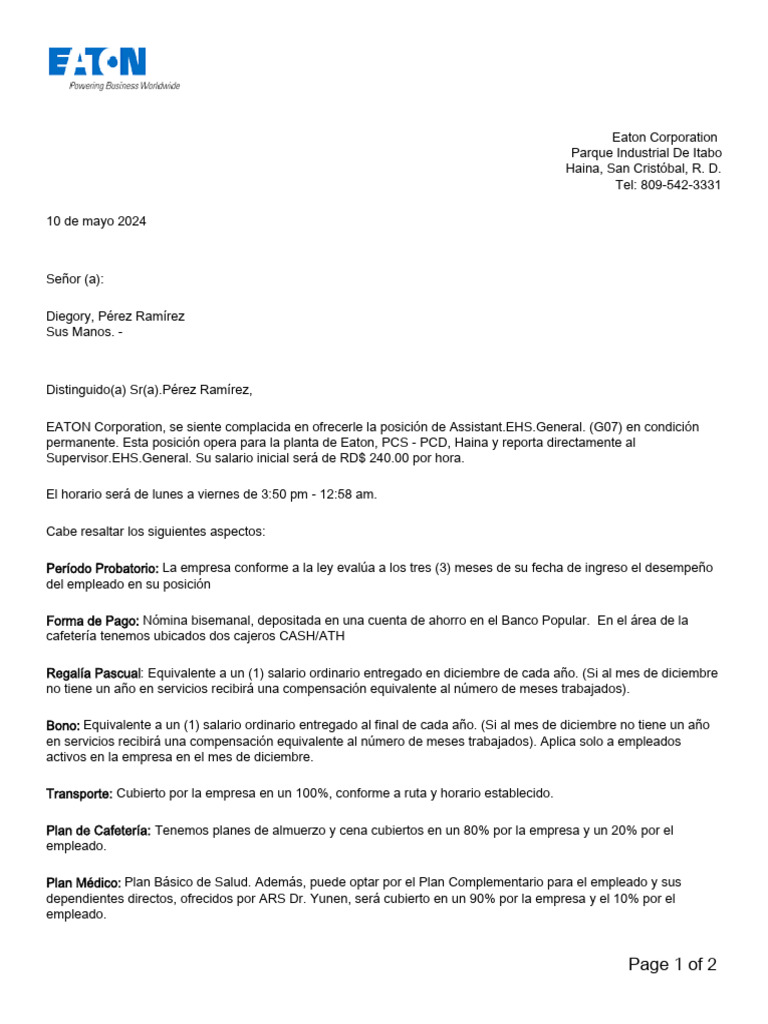 Offer Letter | PDF | Business | Economias