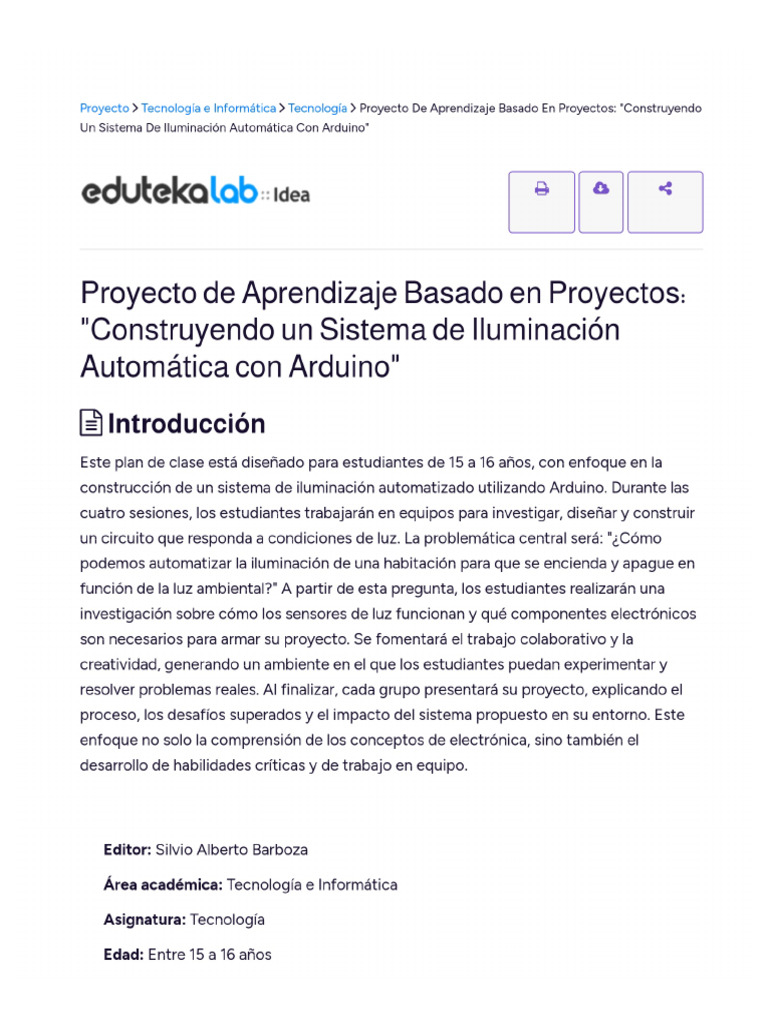 Proyecto de Aprendizaje Basado en Proyectos | PDF