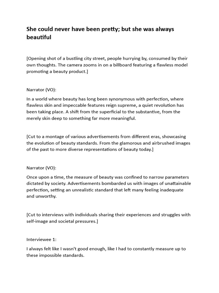 Redefining Beauty Standards Today PDF Body Image
