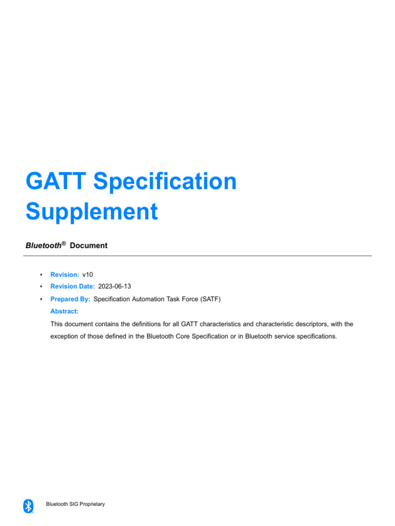 GATT Specification Supplement v10 Indoor Bike Data | PDF | Bluetooth ...