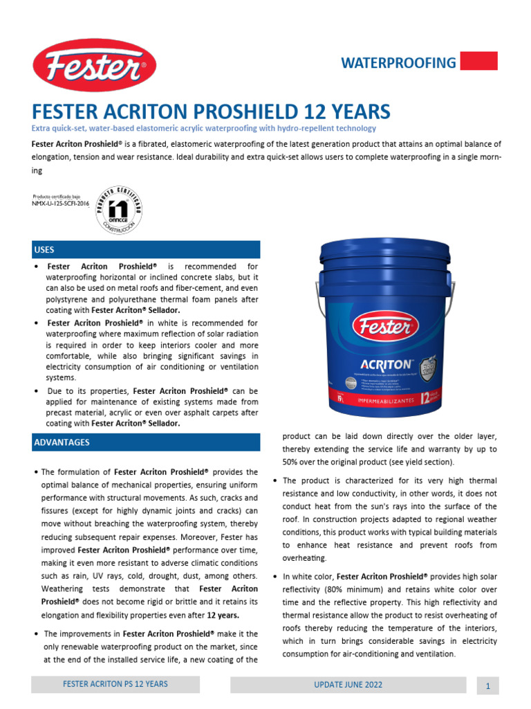 Fester Acriton 12 Tds en | PDF | Concrete | Roof