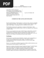 Response Comments of The Cleveland Foundation On August 28, 2006 PUCO Staff Report