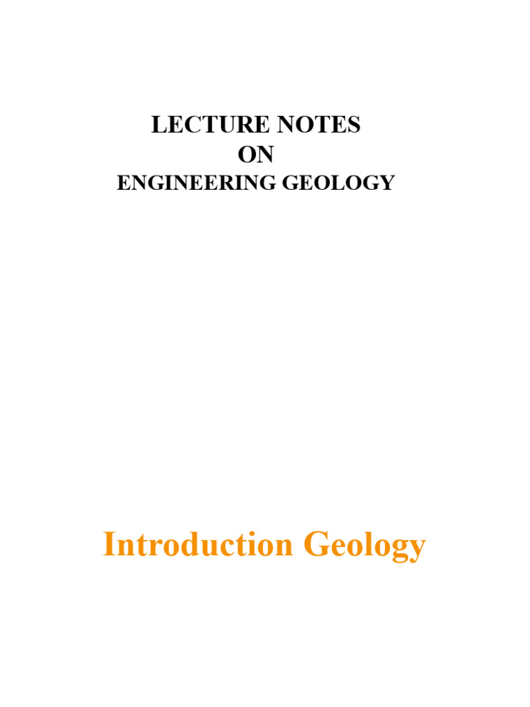 Engineering Geology Lecture Notes | PDF | Plate Tectonics | Fault (Geology)