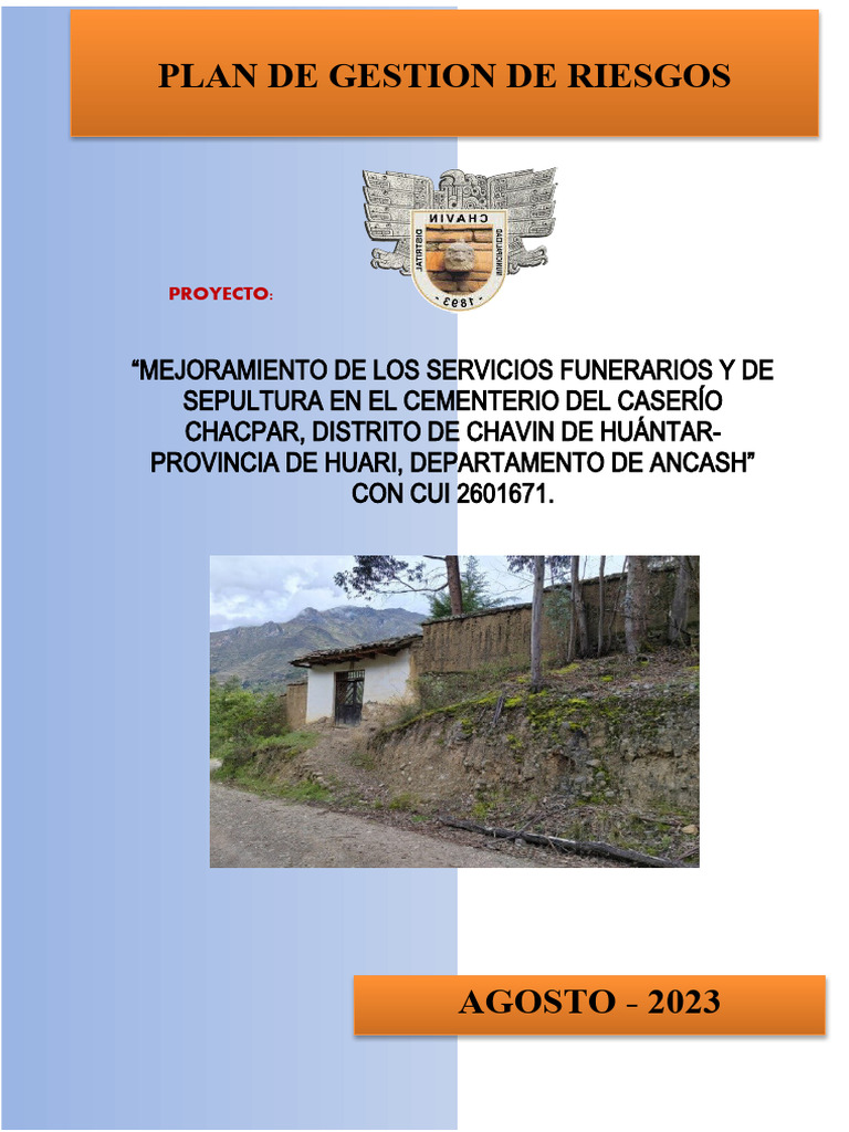 Plan de Gestion de Riesgos | PDF | Riesgo | Temblores
