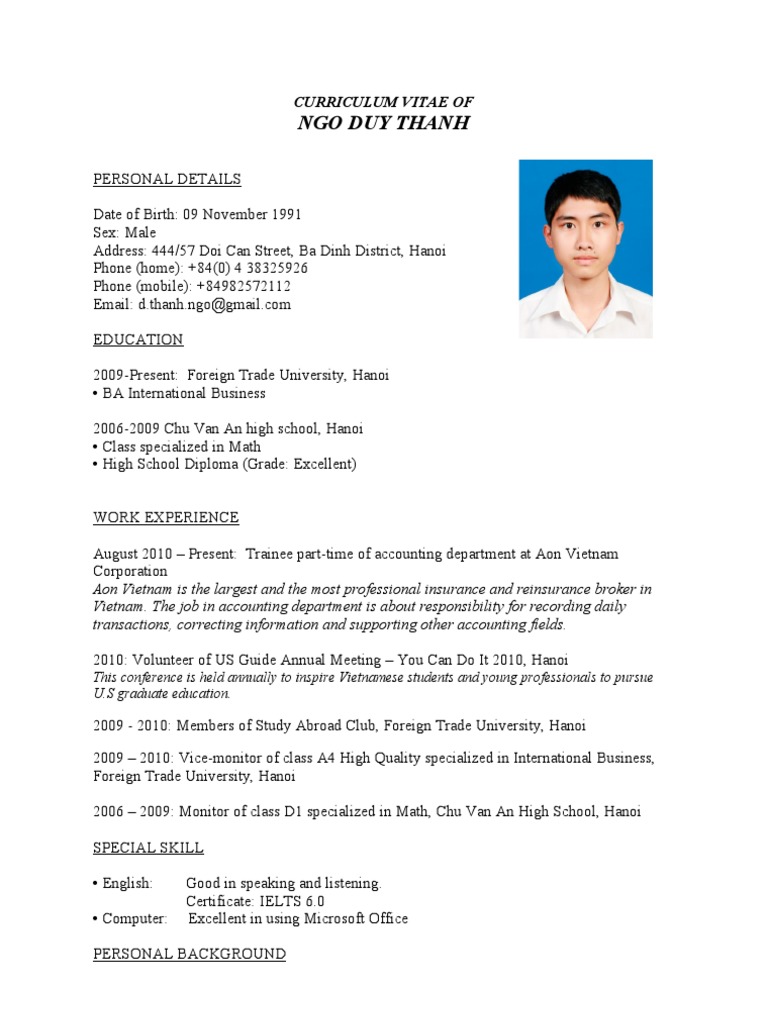 Aspiring Business Professional CV | PDF