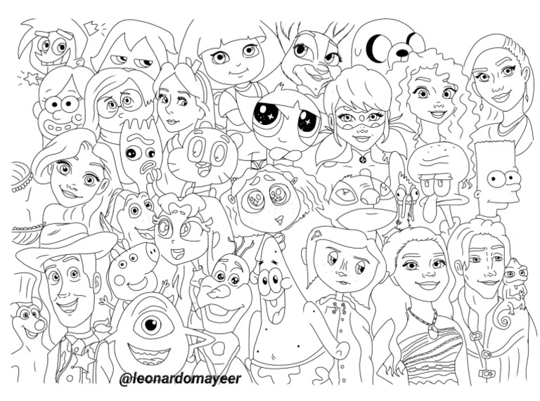 Personagens para colorir @leonardomayeer | PDF