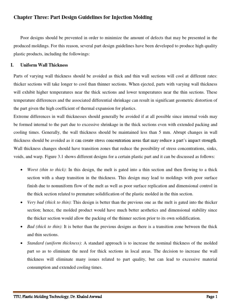Injection Molding Part Design Guidelines | PDF | Beam (Structure ...