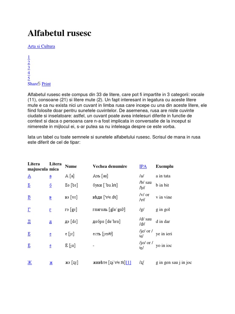 Alfabetul Rusesc | PDF