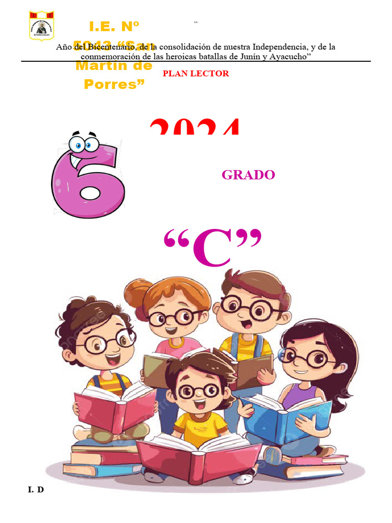 Plan Lector 2024 para I.E. 5043 San Martín | PDF | Salón de clases ...