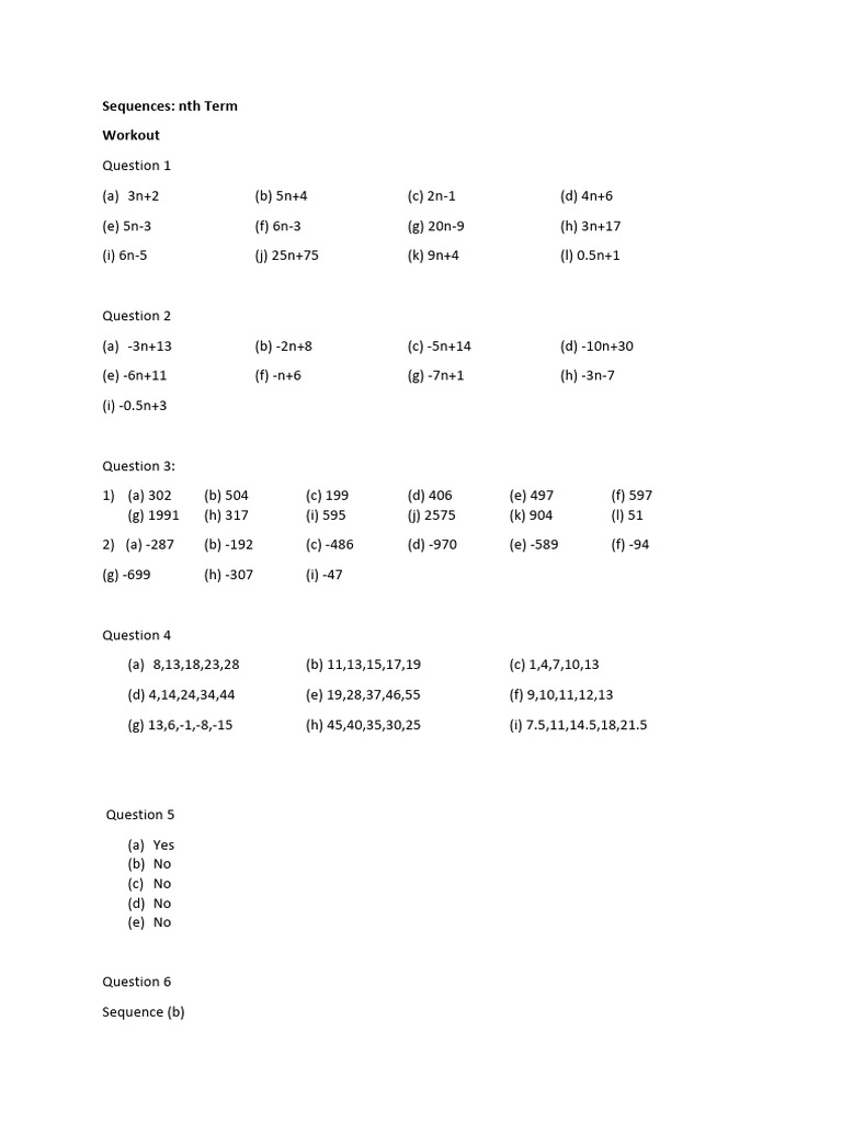 Sequences | PDF