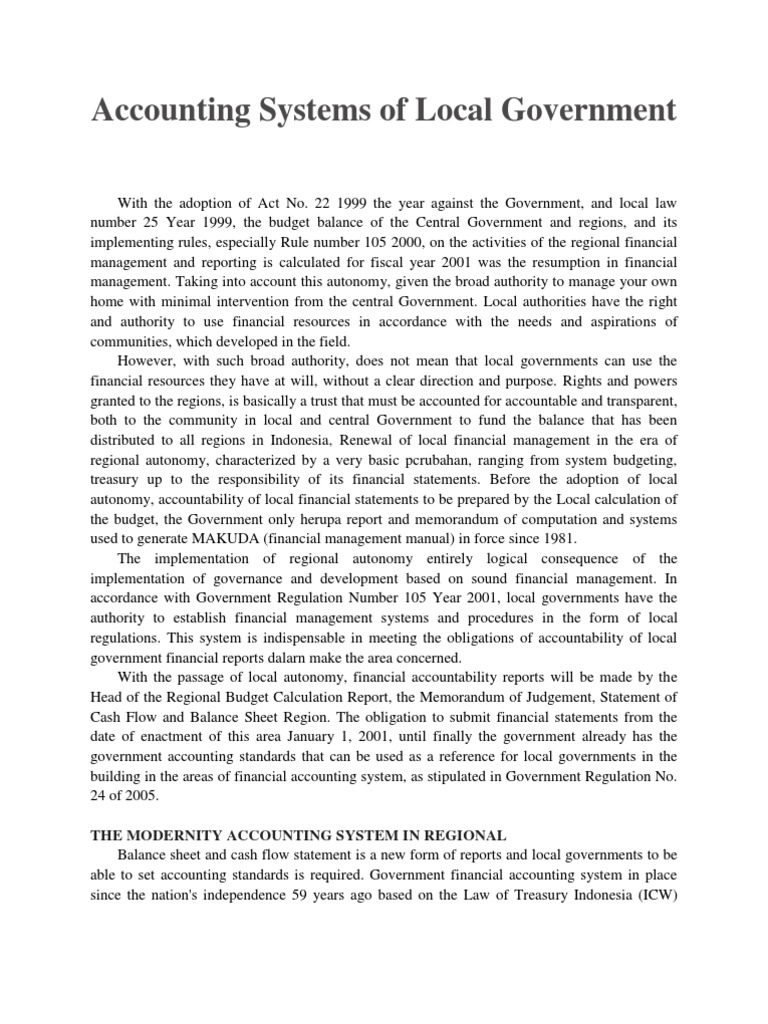 Local Government Accounting Standards | PDF | Expense | Financial Statement