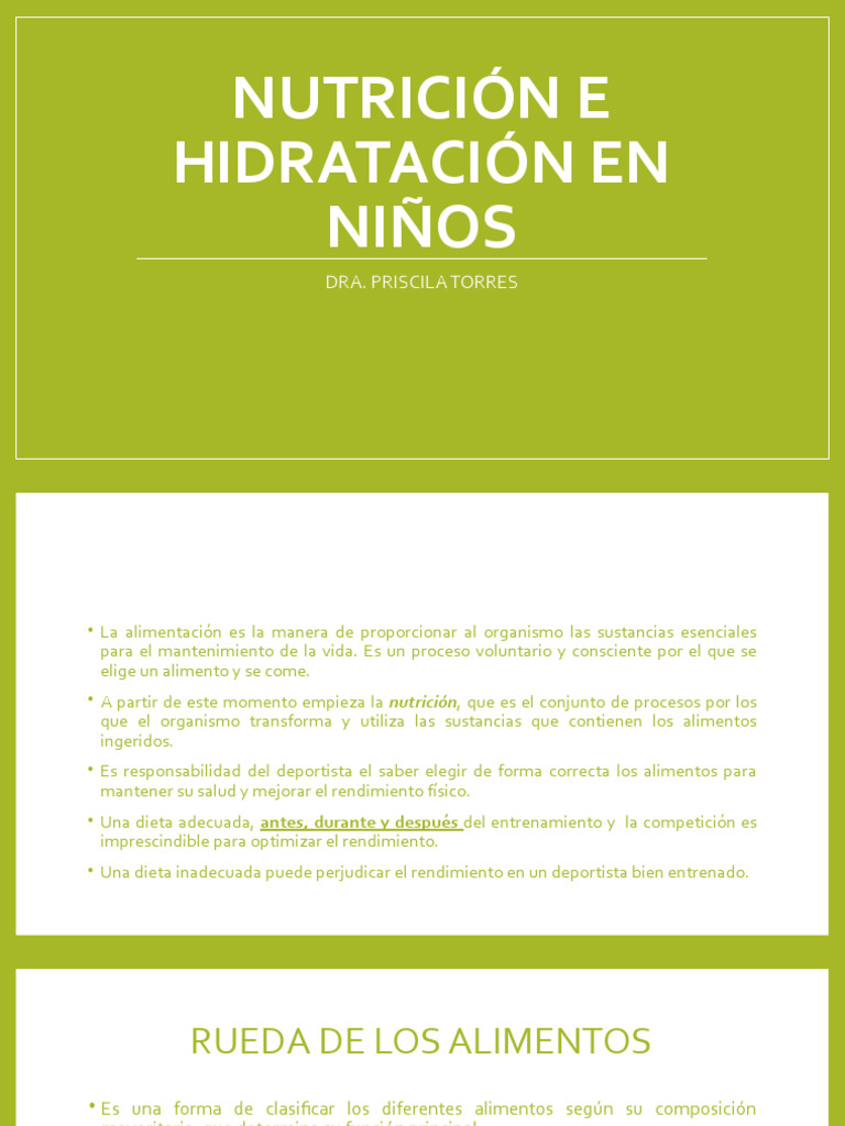Nutrición e Hidratación en Niños | PDF | Alimentos | Dieta