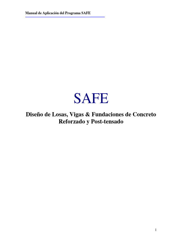 Manual de Safe | PDF | Fundación (Ingeniería) | Ingeniería estructural
