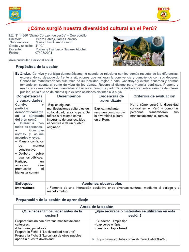 Diversidad Cultural en el Perú: Orígenes | PDF | Perú | Evaluación