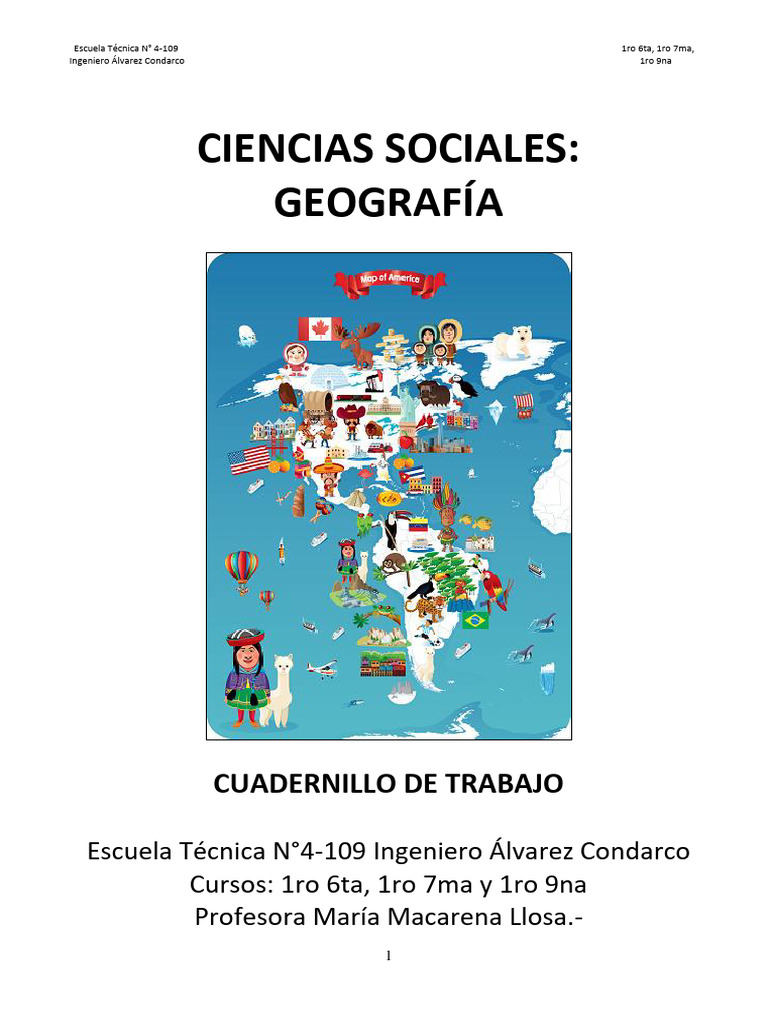 Cuadernillo de Trabajo Geografía | PDF | Américas | Mapa